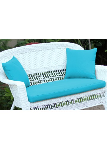 Sky Blue Loveseat Cushion with Pillows