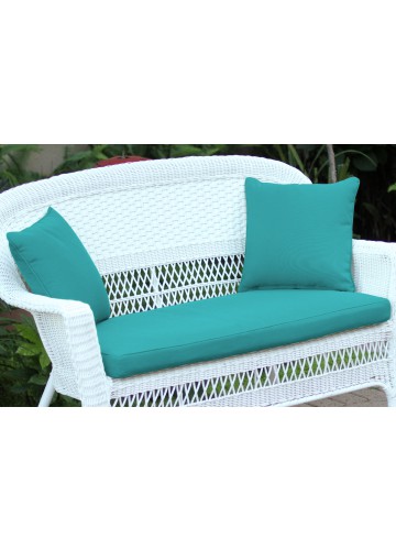Turquoise Loveseat Cushion with Pillows