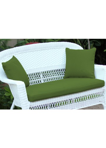 Hunter Green Loveseat Cushion with Pillows