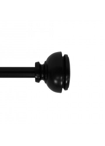 Lily Adjustable Single Curtain Rod 28" to 48"-Black