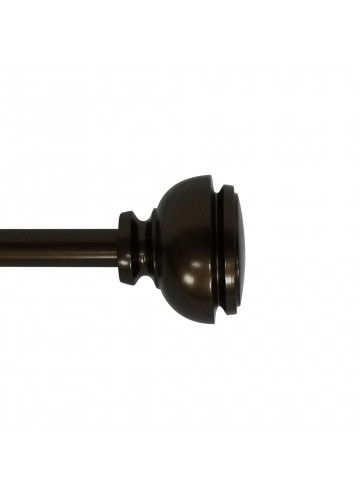 Lily Adjustable Single Curtain Rod 28" to 48"-Bronze