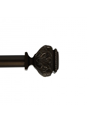 Peony Adjustable Single Curtain Rod 18" to 36"-Bronze