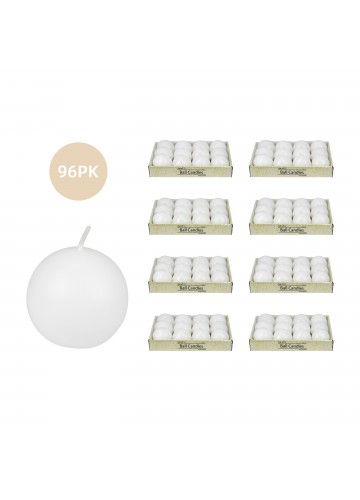 2 Inch White Ball Candles (96pcs/Case) Bulk