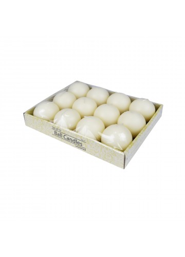 2 Inch Pale Ivory Ball Candles (12pc/Box)