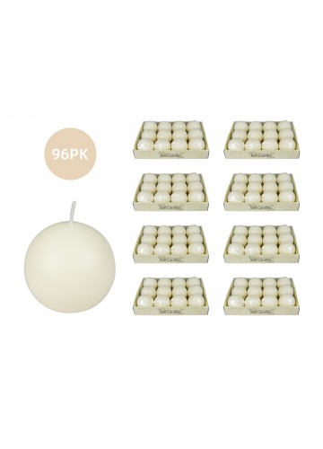 2 Inch Pale Ivory Ball Candles (96pcs/Case) Bulk