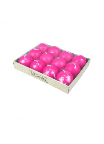 2 Inch Hot Pink Ball Candles (12pc/Box)