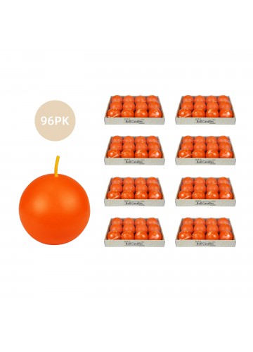 2 Inch Orange Ball Candles (96pcs/Case) Bulk