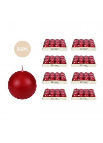 2 Inch Red Ball Candles (96pcs/Case) Bulk