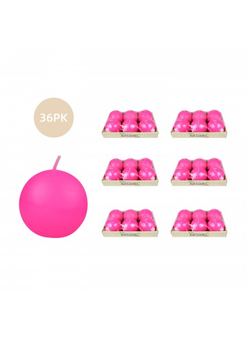 3 Inch Hot Pink Ball Candles (36pcs/Case) Bulk