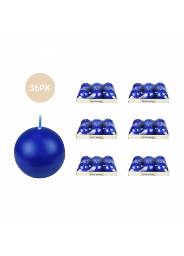 3 Inch Blue  Ball Candles (36pcs/Case) Bulk