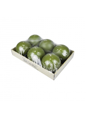 3 Inch Sage Green Ball Candles (6pc/Box)