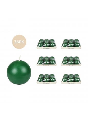 3 Inch Hunter Green Ball Candles (36pcs/Case) Bulk