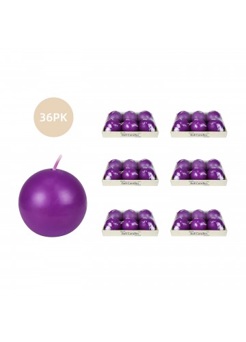 3 Inch Purple Ball Candles (36pcs/Case) Bulk