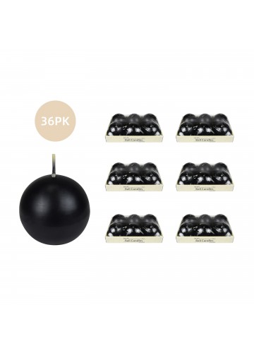 3 Inch Black Ball Candles (36pcs/Case) Bulk