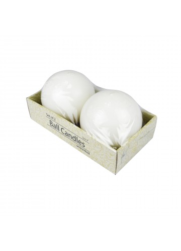 4 Inch White Ball Candles (2pc/Box)
