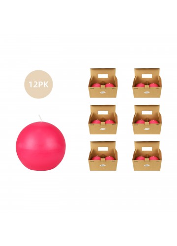 4 Inch Hot Pink Ball Candles (12pcs/Case) Bulk