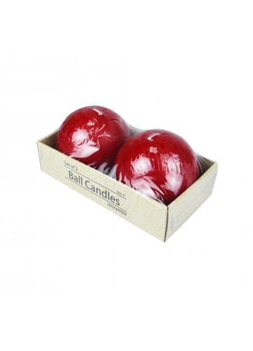 4 Inch Red Ball Candles (2pc/Box)