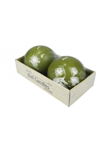 4 Inch Sage Green Ball Candles (2pc/Box)