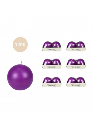 4 Inch Purple Ball Candles (12pcs/Case) Bulk