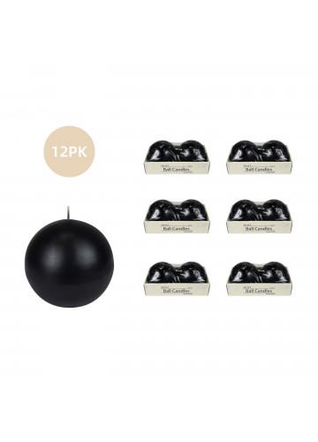 4 Inch Black Ball Candles (12pcs/Case) Bulk