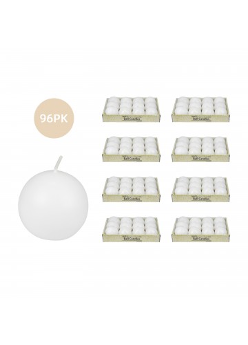 2 Inch White Citronella Ball Candles (96pcs/Case) Bulk