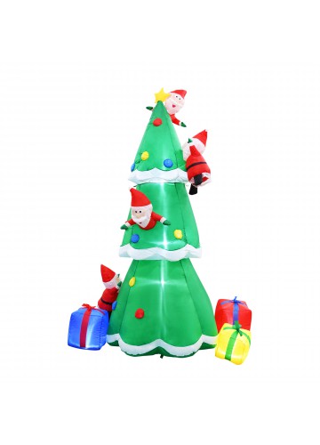 8FT Santas Climbing A Tree Inflatable