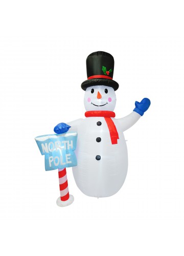 8FT Snowman with Sign Inflatable