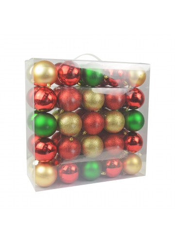 Combo 50Pk 3 Inch  Shiny Glitter Square- Red/Green/Gold Christmas Ornament