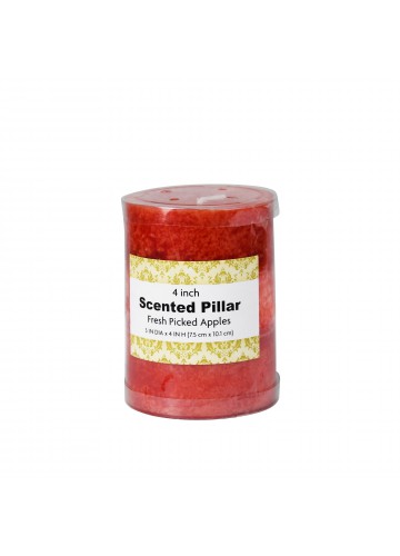 3 x 4 Inch Tritone Red Scented Pillar Candle(24pcs/Case)