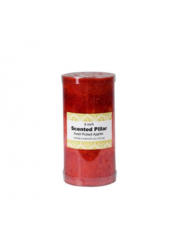 3 x 6 Inch Tritone Red Scented Pillar Candle(12pcs/Case)