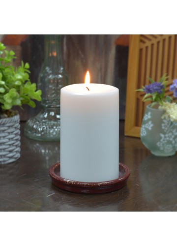 3 x 6  Inch  White Pillar Candle