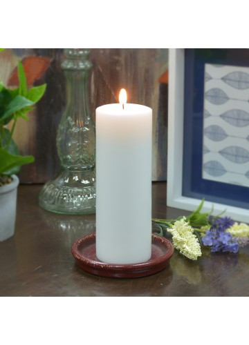 3 x 8  Inch White Pillar Candles - Set of 16