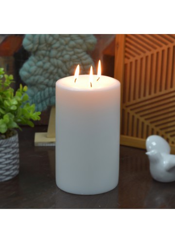 5 x 8 Inch White Pillar Candle - Set of 4