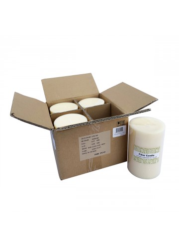 4 x 6 Inch Ivory Pillar Candles - Set of 4