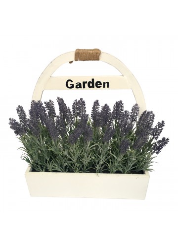 16.5 Inch Lavender Wooden Pot