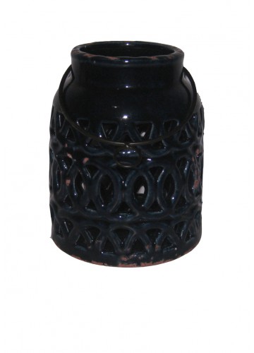 CERAMIC CANDLE HOLDER WITH IRON