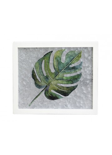 METAL WALL PLAQUE LEAVES DESIGN