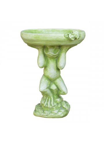 25 Inches Frog  Birdbath