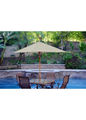 9ft. Wood Market Umbrella - Tan