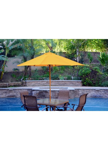 9ft. Wood Market Umbrella - Yellow