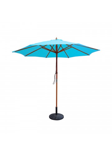 9ft. Wood Market Umbrella - Turquoise