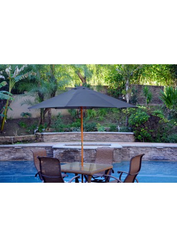 9ft. Wood Market Umbrella - Blue