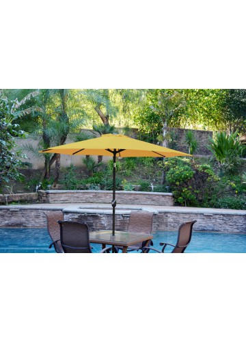 9ft. Aluminum Patio Market Umbrella Tilt with Crank - Yellow Fabric/Black Pole