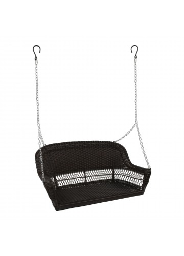 Espresso Resin Wicker Porch Swing