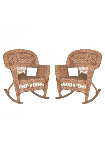 Honey Rocker Wicker Chair Without Cushion -  Set of 2