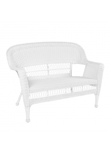 White Wicker Patio Love Seat