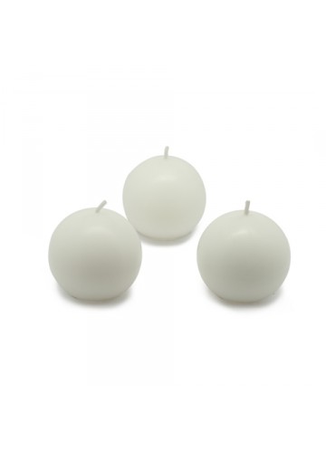 2 Inch White Ball Candles (12pc/Box)