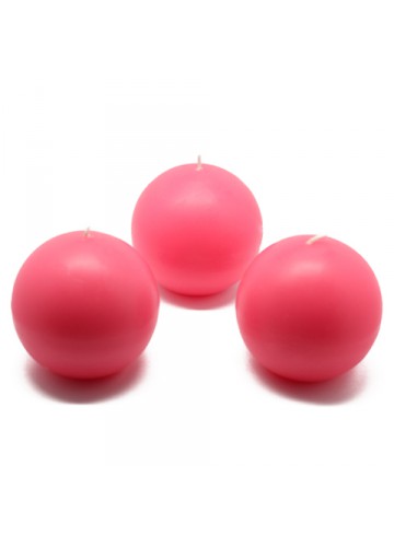 3 Inch Hot Pink Ball Candles (6pc/Box)