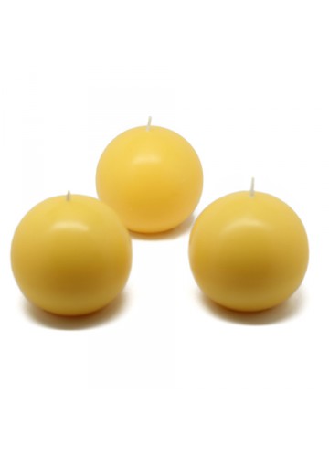 3 Inch Yellow Ball Candles (6pc/Box)