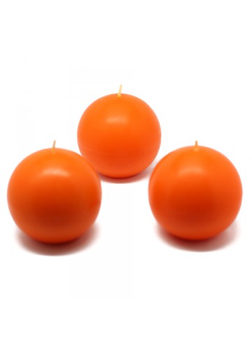 3 Inch Orange Ball Candles (6pc/Box)